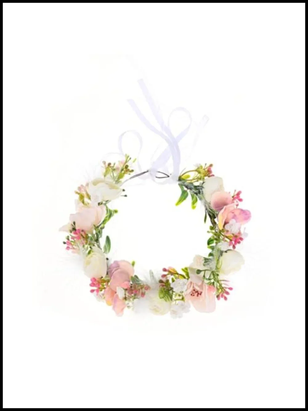 Handmade Silk Flower Crown Headpiece for Girls Toddler Wedding Party
